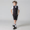 Load image into Gallery viewer, Black Red Outfit Formal Summer 4 Piece Kids Boys Suit
