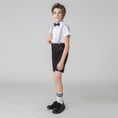 Load image into Gallery viewer, Black Red 4 Piece Kids Boys' Formal Party Summer Suits Set With Suspenders