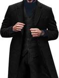 Load image into Gallery viewer, Retro Tweed Herringbone Long Blazer 3 Pieces Mens Suits 3690