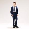 Load image into Gallery viewer, Blue Plaid Elegant 5 Piece Boys Suits