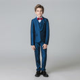 Load image into Gallery viewer, Blue Formal Classic 5 Piece Kids Boys Suits