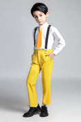 Load image into Gallery viewer, Yellow Popular Suits 5 Piece Boys Suits