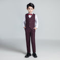 Load image into Gallery viewer, Purple Red Fashion 5 Piece Boys Suits