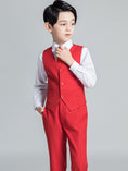 Load image into Gallery viewer, Red Classic Suits Set 5 Piece Boys Suits