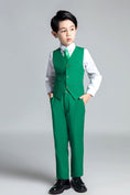 Load image into Gallery viewer, Green 4 Piece Boy's Formal Suits With Vest+Pants+Shirt+Tie