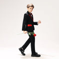 Cargar la imagen en la vista de la galería, Black Classic Suits Set 5 Piece Boys Suits