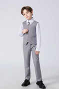 Load image into Gallery viewer, Light Grey Classic 4 Piece Boy's Formal Suits With Vest+Pants+Shirt+Tie