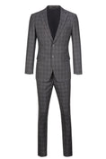 Load image into Gallery viewer, Grey Plaid Men's 3 Piece Set for Party, Wedding and Business