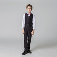 Load image into Gallery viewer, Dark Purple Formal Classic 5 Piece Kids Boys Suits