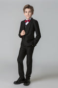 Load image into Gallery viewer, Black Formal Tuxedo 5 Piece Boys Suits