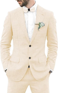 Bild in Galerie-Betrachter laden, Summer Slim Fit Jacket Pant 2 Piece Linen Men Suits