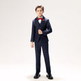Load image into Gallery viewer, Plaid Woolen Elegant 5 Piece Boys Suits