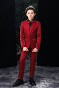 Load image into Gallery viewer, Red Slim Fit Party 5 Piece Boys Suits