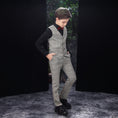 Load image into Gallery viewer, Grey Slim Fit Party 5 Piece Boys Suits
