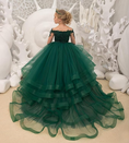 Load image into Gallery viewer, Long Sleeve Flower Girl Dresses Lace Applique Princess Ruffles Tulle Party Gown