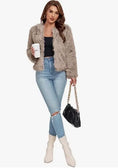 Load image into Gallery viewer, Beige Winter Coats Fleece Cropped Jacket