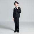 Cargar la imagen en la vista de la galería, Black Plaid Elegant 5 Piece Boys Suits