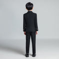 Cargar la imagen en la vista de la galería, Black Plaid Elegant 5 Piece Boys Suits