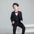 Cargar la imagen en la vista de la galería, Black Plaid Elegant 5 Piece Boys Suits