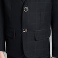 Cargar la imagen en la vista de la galería, Black Plaid Elegant 5 Piece Boys Suits
