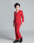 Load image into Gallery viewer, Red Classic Suits Set 5 Piece Boys Suits