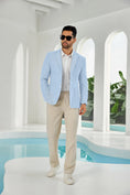 Load image into Gallery viewer, Seersucker Striped Men's Summer Blazer