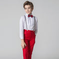 Load image into Gallery viewer, Red Kid Boys Formal Classic Suits Set 5 Piece Boys Suits