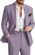 Load image into Gallery viewer, Men's Linen Suit Two-Piece Casual Suit Beach Wedding Party Blazer Pants Set