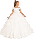 Load image into Gallery viewer, Flower Girl Dress for Wedding Off Shoulder Appliques Tulle Pageant Dress