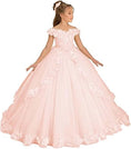 Load image into Gallery viewer, Flower Girl Dress for Wedding Off Shoulder Appliques Tulle Pageant Dress