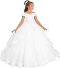 Load image into Gallery viewer, Flower Girl Dress for Wedding Off Shoulder Appliques Tulle Pageant Dress