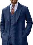 Load image into Gallery viewer, Retro Tweed Herringbone Long Blazer 3 Pieces Mens Suits 3690