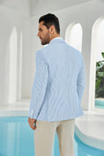 Load image into Gallery viewer, Seersucker Striped Men's Summer Blazer