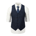 Gallery viewerに画像を読み込む, Navy Plaid Men's 3 Piece Slim Fit Suit Set Double Breasted Blazer Vest Pants for Party, Wedding and Business