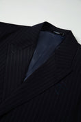 Load image into Gallery viewer, Designer Style Double Breasted Men's Two Button Stripe Blazer