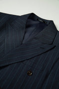 Load image into Gallery viewer, Designer Style Double Breasted Men's Two Button Stripe Blazer