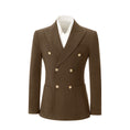 Load image into Gallery viewer, Double Breasted Peak Lapel Corduroy Suit 2 Pieces Men's Suits Jacket+Pants 2765