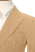 Load image into Gallery viewer, Double Breasted Peak Lapel Corduroy Suit 2 Pieces Men's Suits Jacket+Pants 2765