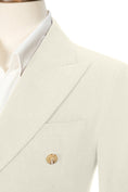 Load image into Gallery viewer, Double Breasted Peak Lapel Corduroy Suit 2 Pieces Men's Suits Jacket+Pants 2765