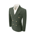 Load image into Gallery viewer, Double Breasted Peak Lapel Corduroy Suit 2 Pieces Men's Suits Jacket+Pants 2765