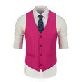 Load image into Gallery viewer, Fuchsia Men's Suits 2 Pieces Vest+Pants Set V-Neck Slim Fit Casual Waistcoat Suit
