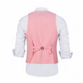 Load image into Gallery viewer, Pink Men's Suits 2 Pieces Vest+Pants Set V-Neck Slim Fit Casual Waistcoat Suit