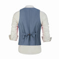 Load image into Gallery viewer, Denim Blue Men's Suits 2 Pieces Vest+Pants Set V-Neck Slim Fit Casual Waistcoat Suit