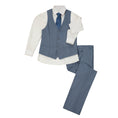 Load image into Gallery viewer, Denim Blue Two Button Wedding 3 Pieces Slim Fit Men Suits