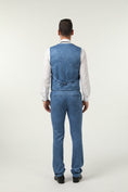 Cargar la imagen en la vista de la galería, New Arrival Blue Unique Patterned Party Banquet 3 Piece Men Suits