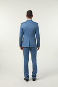 Cargar la imagen en la vista de la galería, New Arrival Blue Unique Patterned Party Banquet 3 Piece Men Suits