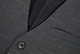 Load image into Gallery viewer, Grey Plaid Men's 3 Piece Slim Fit Suit for Party, Wedding and Business
