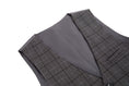 Load image into Gallery viewer, Grey Plaid Men's 3 Piece Set for Party, Wedding and Business