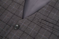 Load image into Gallery viewer, Grey Plaid Men's 3 Piece Set for Party, Wedding and Business