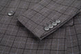 Load image into Gallery viewer, Grey Plaid Men's 3 Piece Set for Party, Wedding and Business